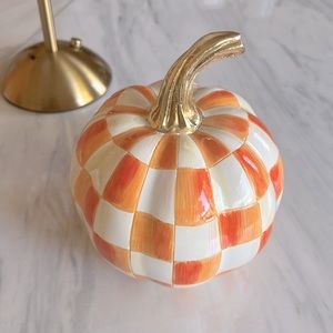 Mackenzie-Childs 2023 Orange Checked Pumpkin